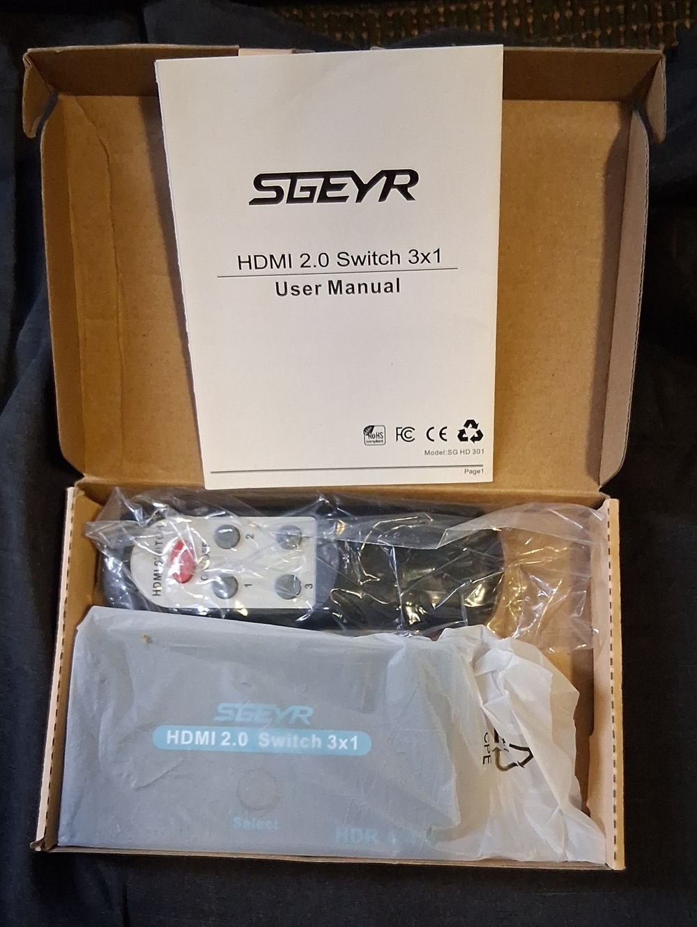 SGYER HDMI 2.0 Switch 3x1 NIB